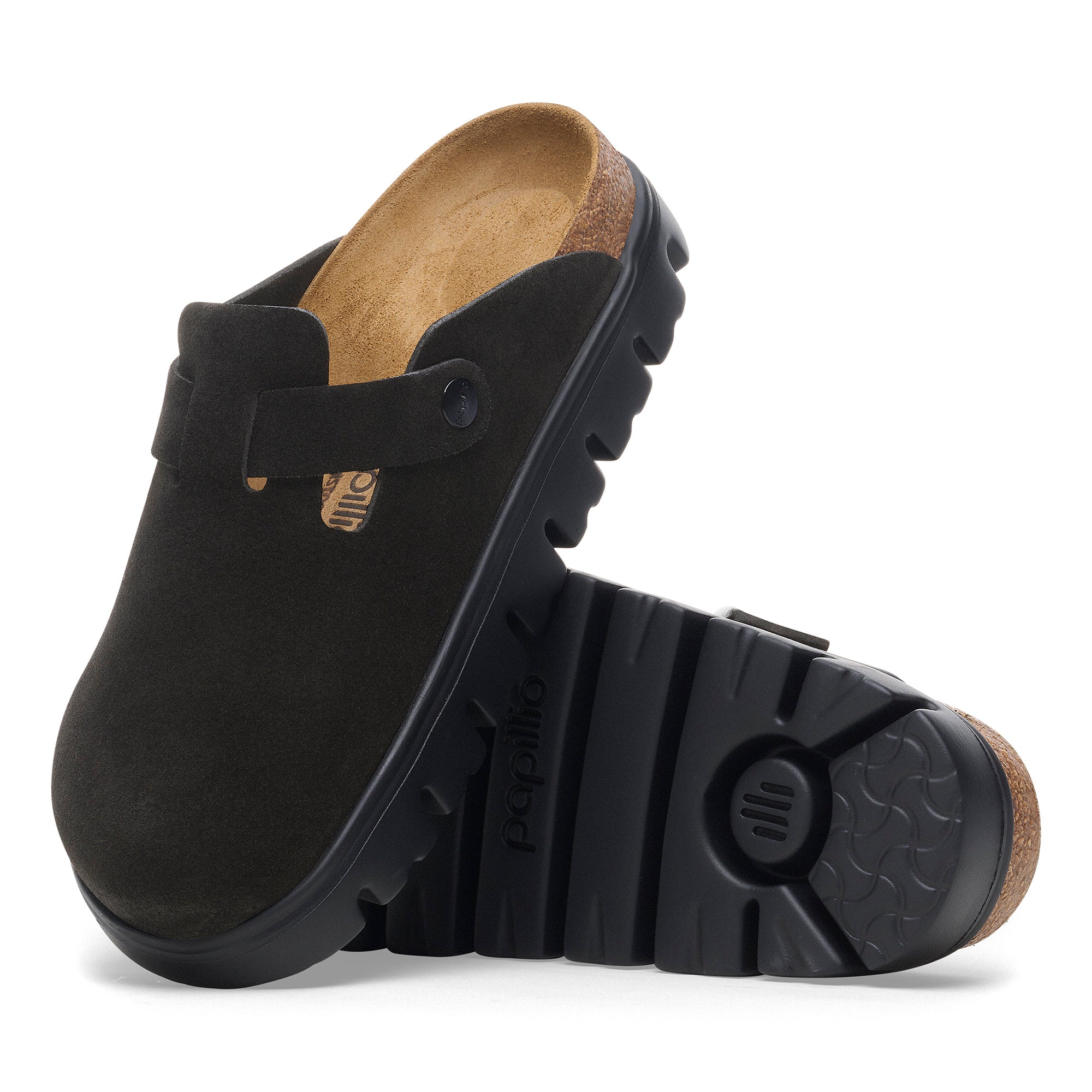 Birkenstock Papillio Boston Chunky Suede Leather Women's BLACK