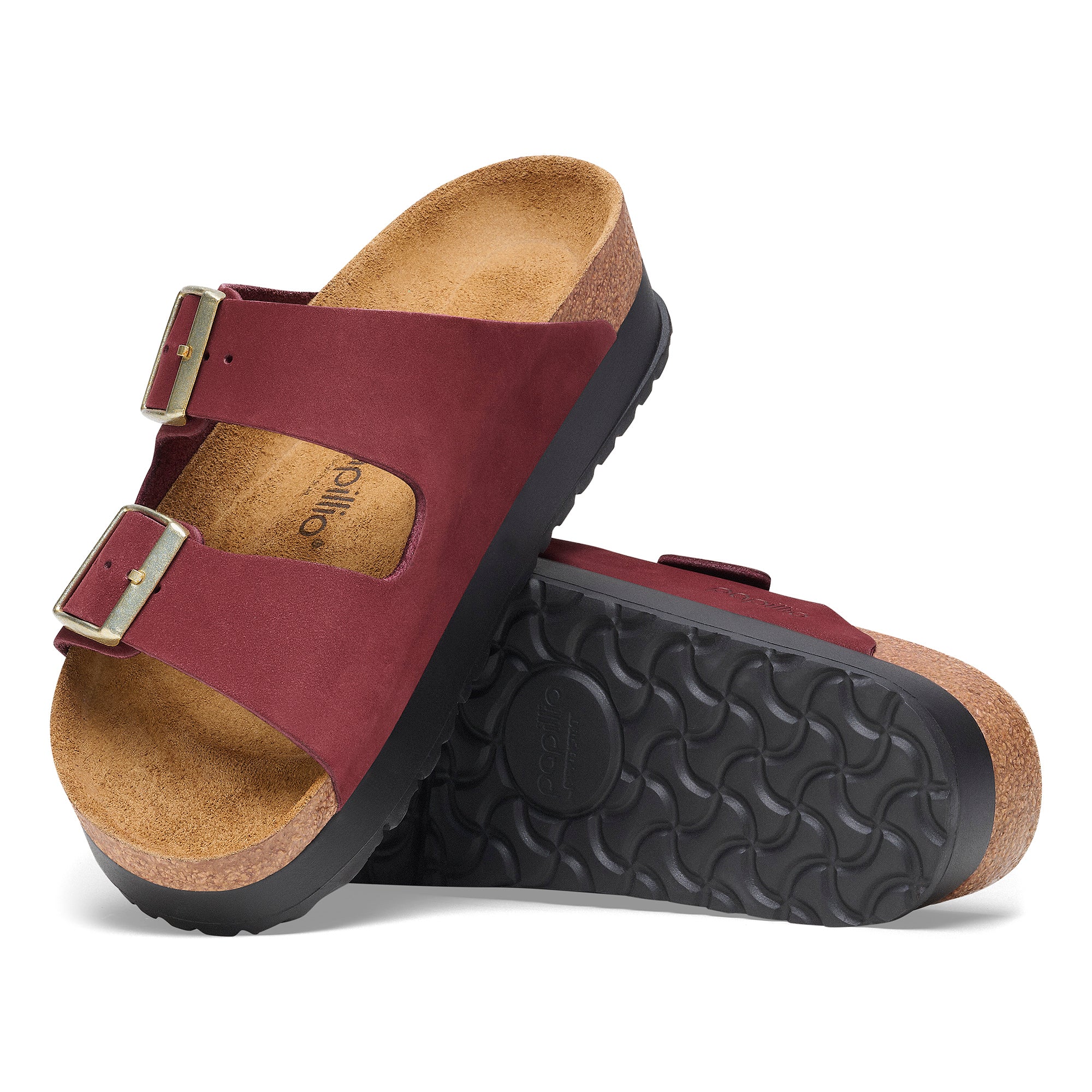 Birkenstock Papillio Arizona Flex Platform Nubuck Leather Women's Zinfandel